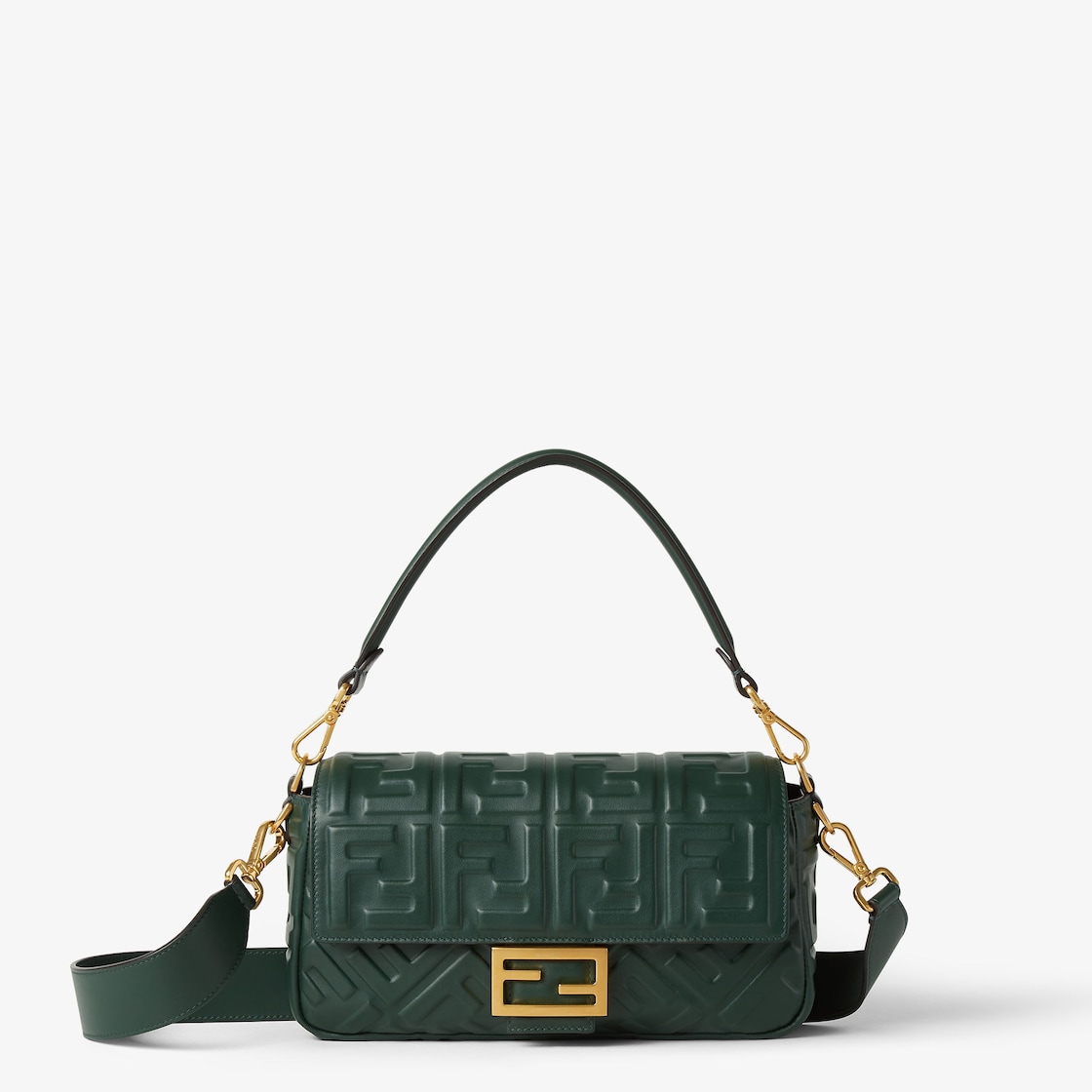 FENDI Baguette® Dark green leather bag - Image 1